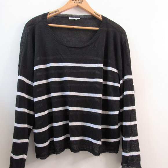 Eileen Fisher Stripe Organic Linen Knit Top XL - Picture 3 of 4